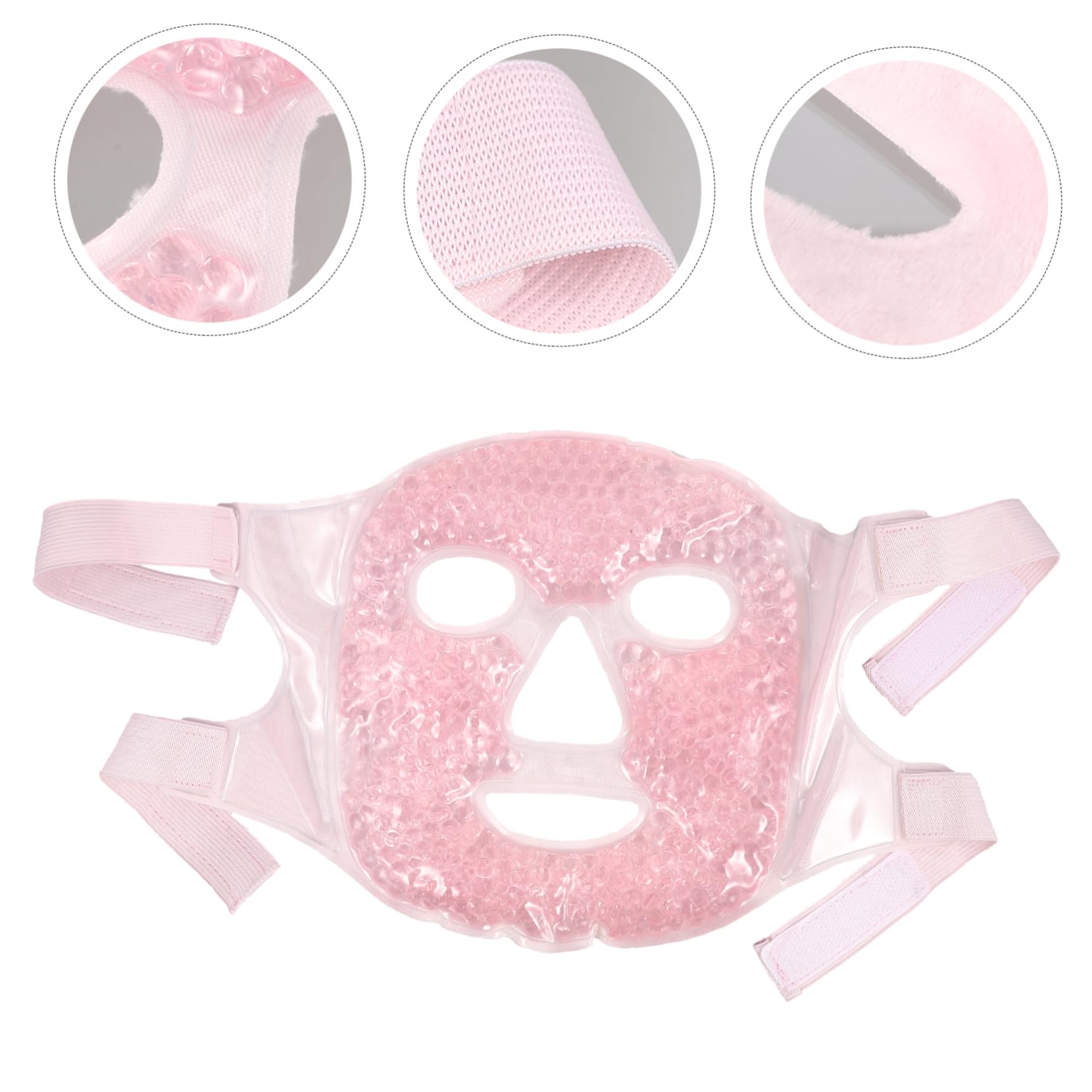 Maschera Viso Caldo e Freddo in Pvc Rosa per Trattamenti | Uso Domestico o Scuola, Effetto Ghiaccio, Aiuta Occhi Stanchi e Occhiaie, Sollievo Termico