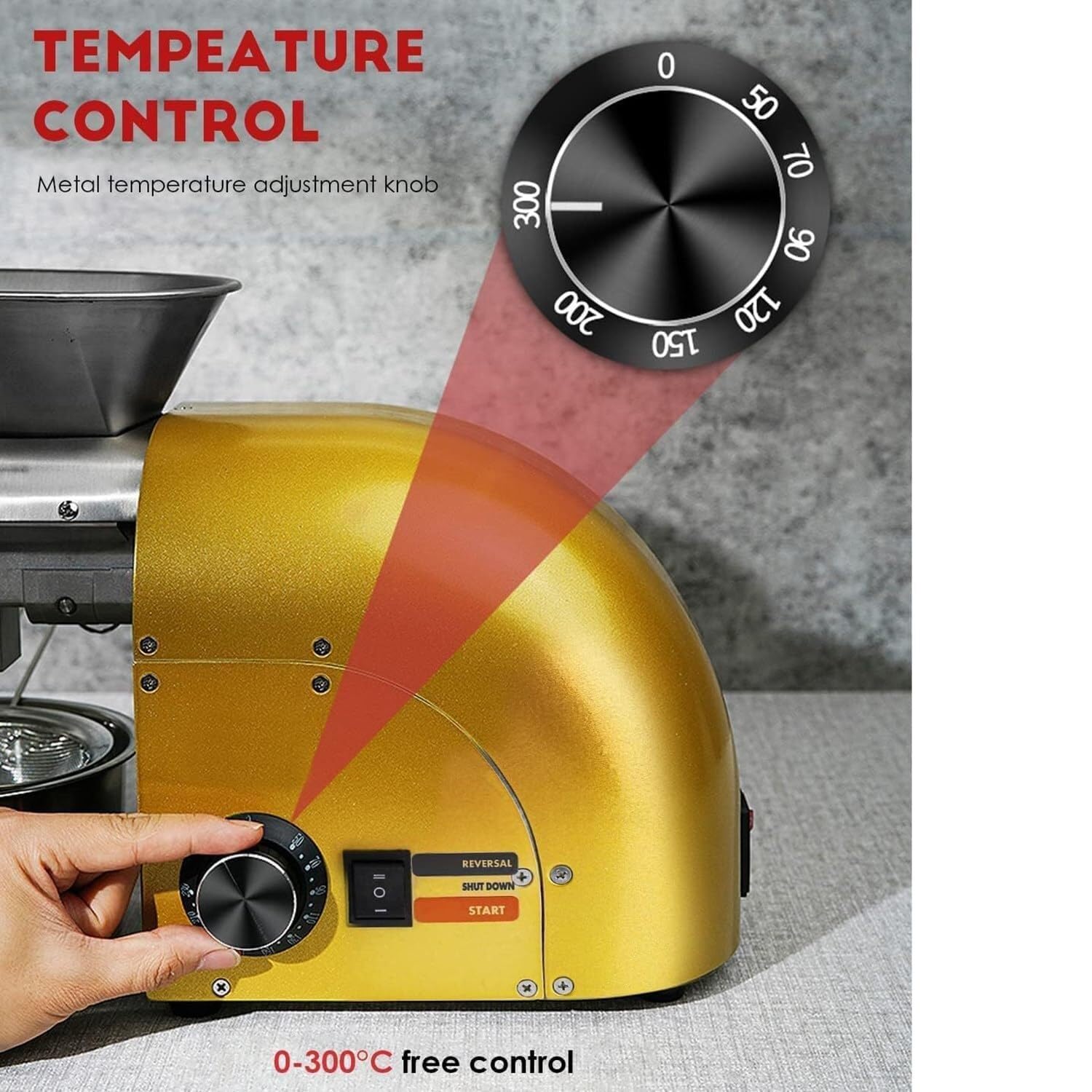 Maszyna do tłoczenia oleju, automatyczny ekspres do oleju z funkcją prasy i smażenia 2 w 1, domowe komercyjne orzechy nasiona wyciskacz oleju 0-300 ℃ kontrola temperatury