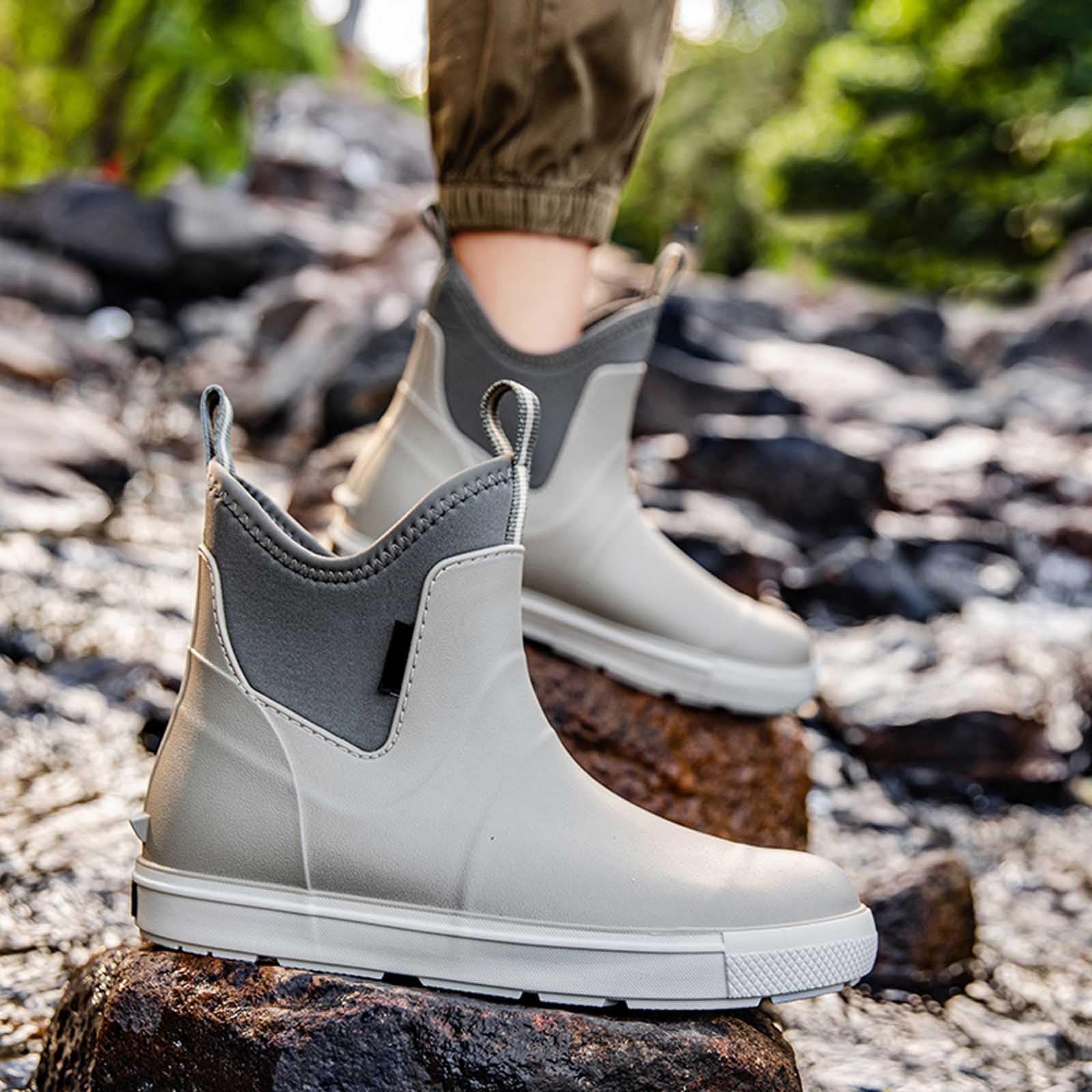 Generico Stivali Uomo Gomma, Impermeabili Rain Boots Antipioggia Stivali Gomma Calosce Unisex Galosce Stivaletti Comode Scarponcini Antiscivolo Scarpe Scarponi da Lavoro Pesca Giardinaggio