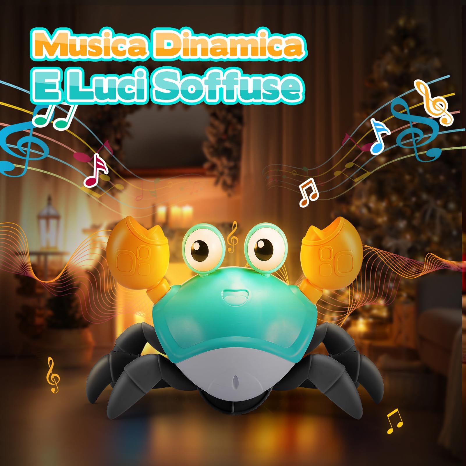 iKidiki Granchio Che Cammina Neonato, Giochi Bambini 1 2 3 4 Anni Granchio Tummy Time Giocattoli Bambino 1 2 3 4 Anni Giochi Neonato 3-6-9 Mesi Regalo Bambino 1 2 3 4 Anni Giochi Educativi 1-4 Anni