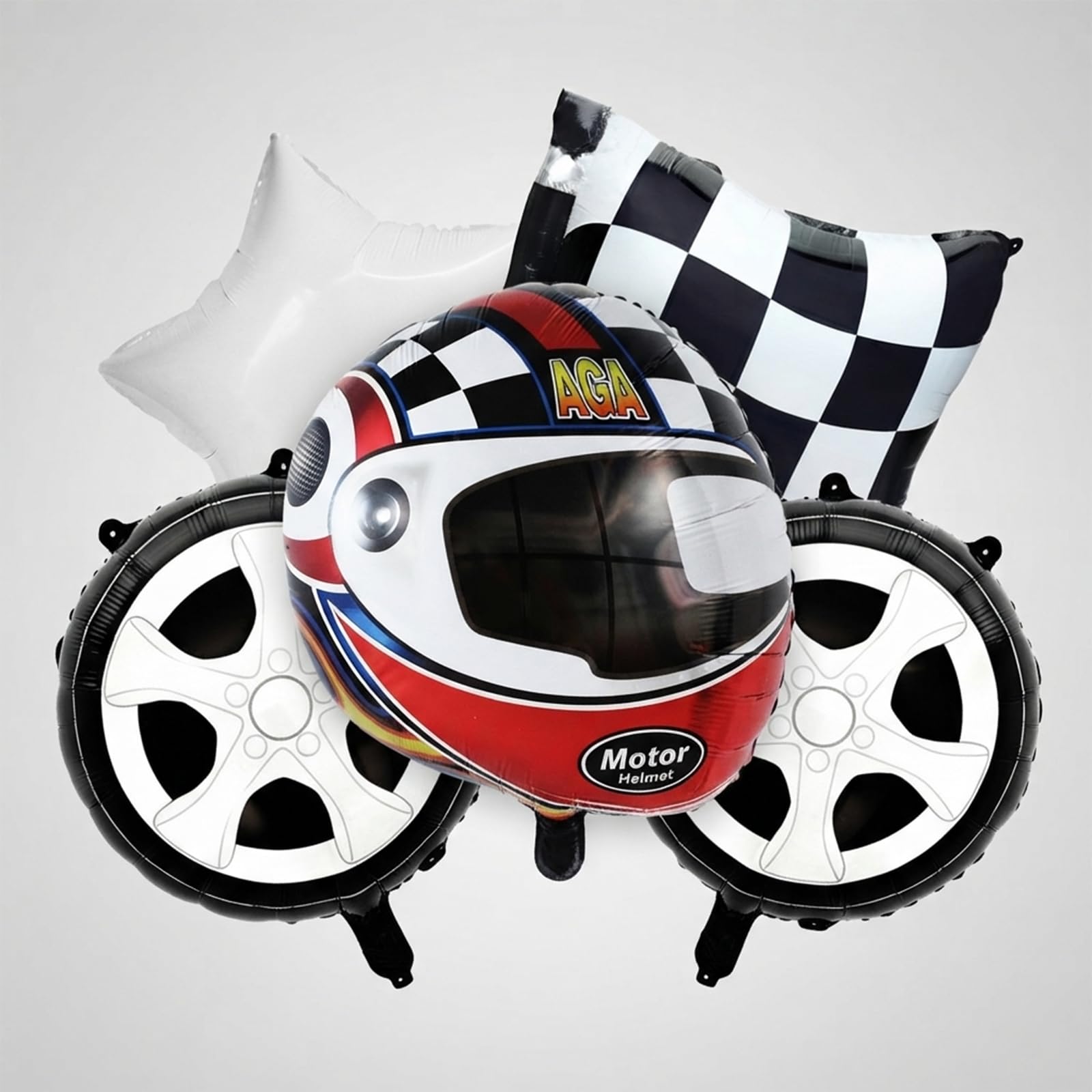 Racing Balloons for Car Theme Party (Black White) — image 1