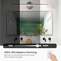 Vista 6 de KAISITE Bathroom Light Fixture Over Mirror 22IN Brushed Nickel Vanity Lighting Fixture Dimmable LED Vanity Light Rotatable Modern Bathroom Light Bar