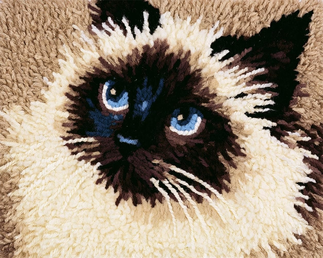FWRTYCB Latch Hook KitsSiamese Cat Portrait