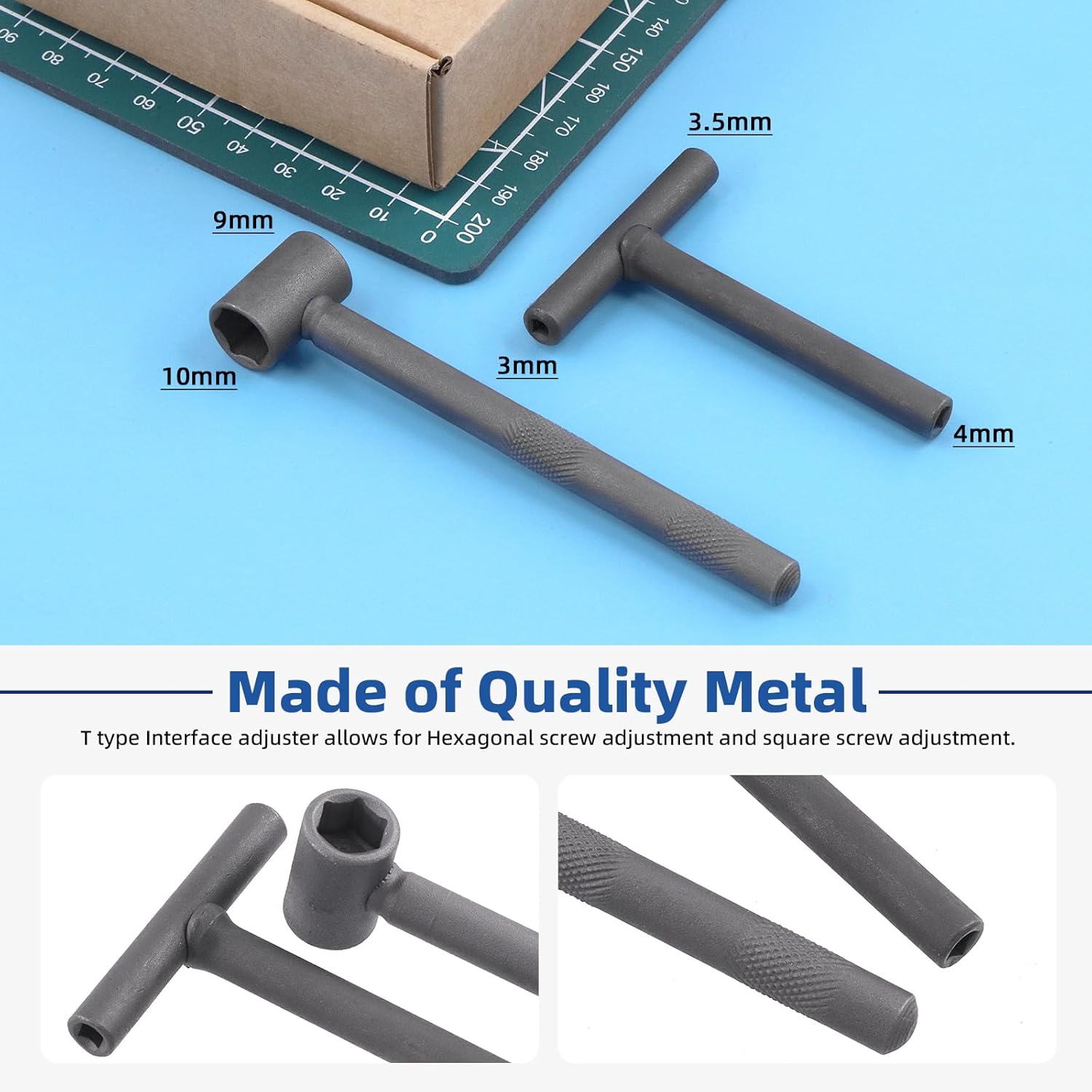 Glarks 4Pcs Motorcycle Engine Valve Adjustment Tool Kit, Engine Screw Spanner Valve Tool Wrench Valve Screw Repair Spanner with Feeler Gauges for Motor Engine Valve Screw