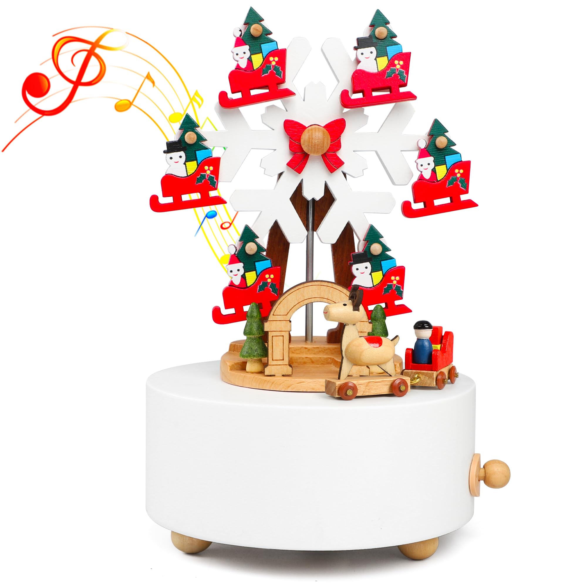 LONEEDY Carillon in legno con decorazione natalizia a forma di fiocco di neve, alce personalizzato per ragazzi e ragazze (fiocchi di neve natalizi)