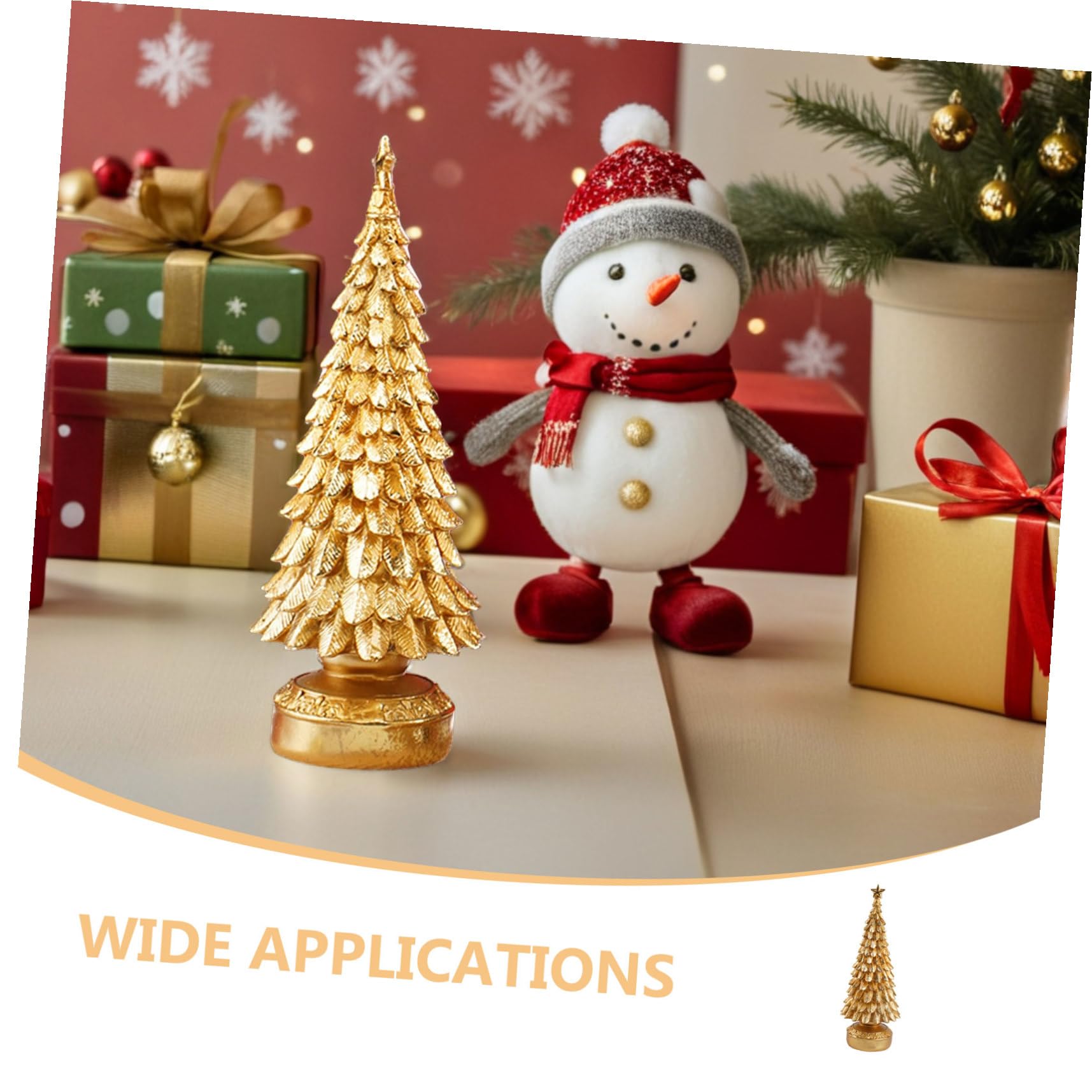 GLEAVI Adorno Dorado para Árbol De Navidad Estatuas De Resina Decoración Navideña Hogar Adornos De Mesa para Árbol De Navidad para Centro De Mesa Navideño y para Interiores
