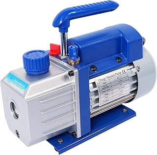 SINOCMP 4CFM Single Stage Vacuum Pump, HVAC 110V 60HZ 1/3 HP Power for R12 R22 R134a R410a R502 AC System Refrigerant Recharging, for Automotive Air Conditioner Servicing Resin Degassing