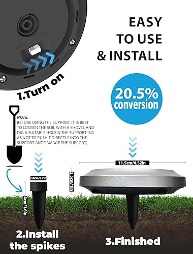 Miniatura 3 de Sennycat Luces solares para exteriores, 12 luces de disco para jardín, funciona con energía solar, impermeable, iluminación de paisaje al aire libre