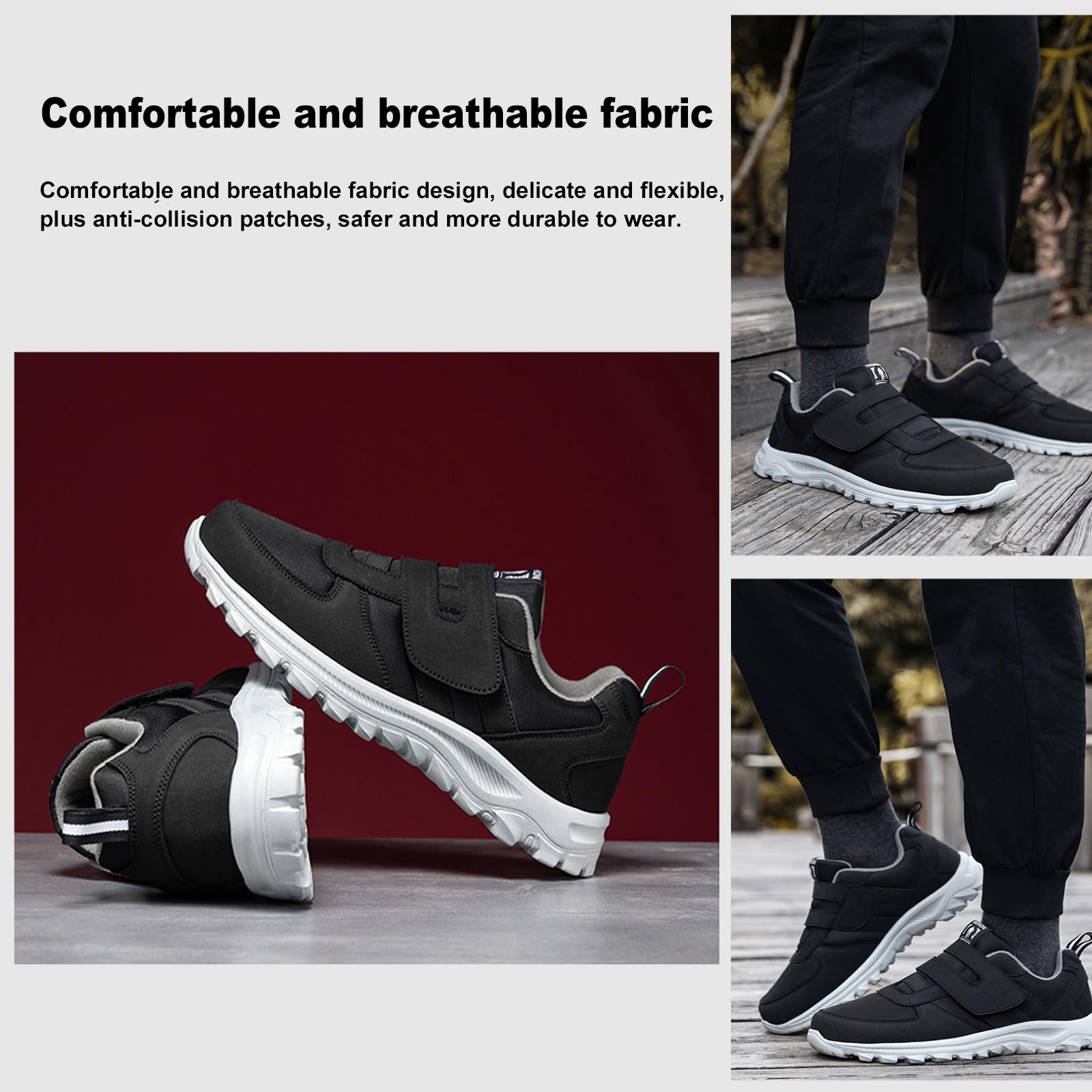 Scarpe Diabetiche per Uomo E Donna. Larghezza del Laccio Regolabile per Anziani con Dolore Ai Piedi.