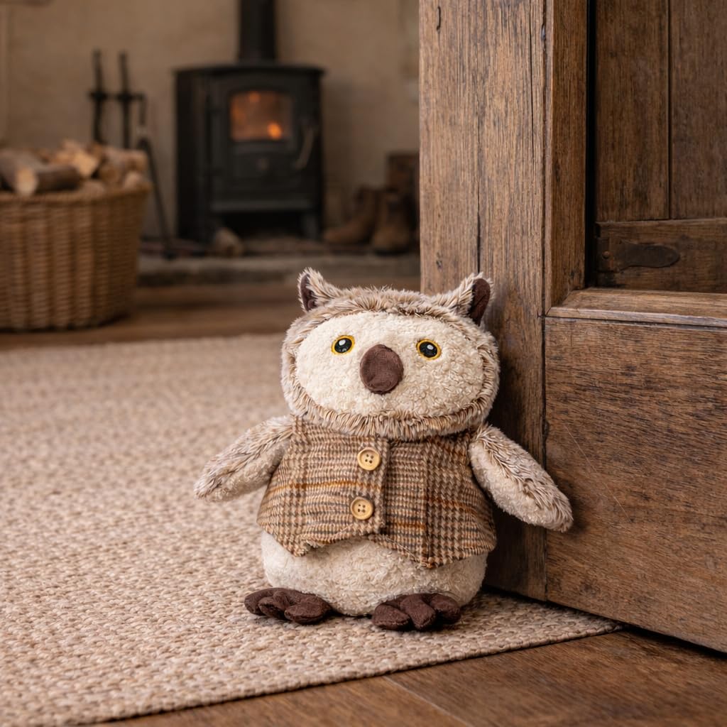 Marco Paul Interiors Brown Owl Marco Paul Door Stop Animal - Unique Design Door Stoppers 1Kg Polyester - Animal Door Stops Indoors Decorative Accessories Novelty Doorstop Weighted For Bedroom Livingroom Hall