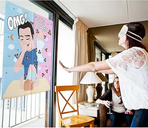 Miniatura 4 de Juegos de baby shower, pin the heart on the baby, divertidos juegos de baby shower, actividades temáticas de pañales, juegos de fiesta, suministros