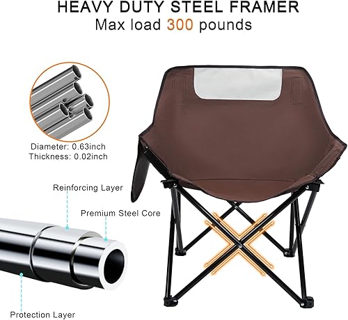 Miniatura 5 de Silla plegable para camping, portátil, ligera, para exteriores, con bolsa de transporte para adultos, senderismo, viajes, pesca, playa, picnic,