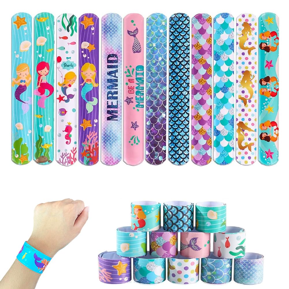Gozaqe Mermaid Theme Slap Bracelets Bands,Pack of 12,Slap Bracelet for Kids ​For Kids Birthday/Party,Best Birthday Return Gifts For Kids, Children (B0CLGLYXWX) Amazon Price History, Amazon Price Tracker