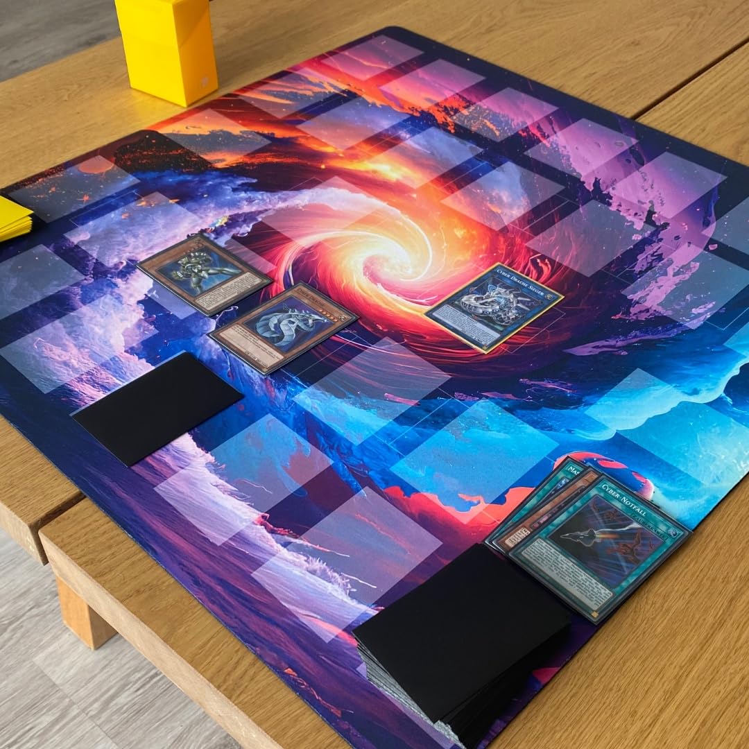 Playmat für das Yugioh TCG Playmat-2 Spieler Spielmatte [Premium] + gratis Tasche (Cyber Fusion - 2 Spieler)