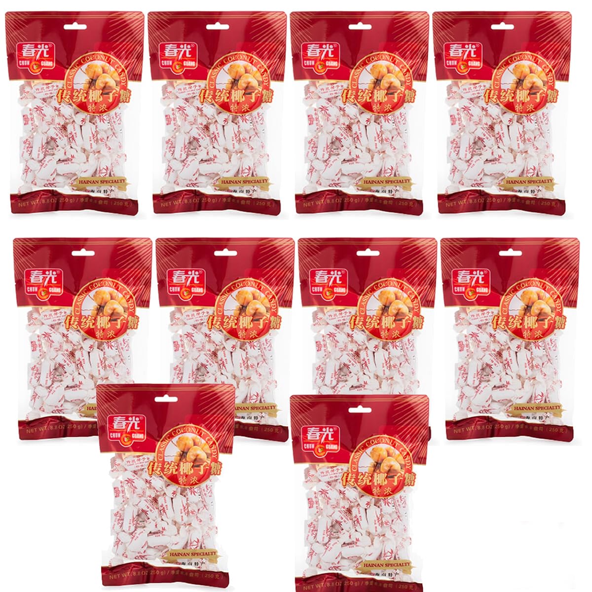 Traditional Creamy Coconut Candy 8.8oz，pack of 10,