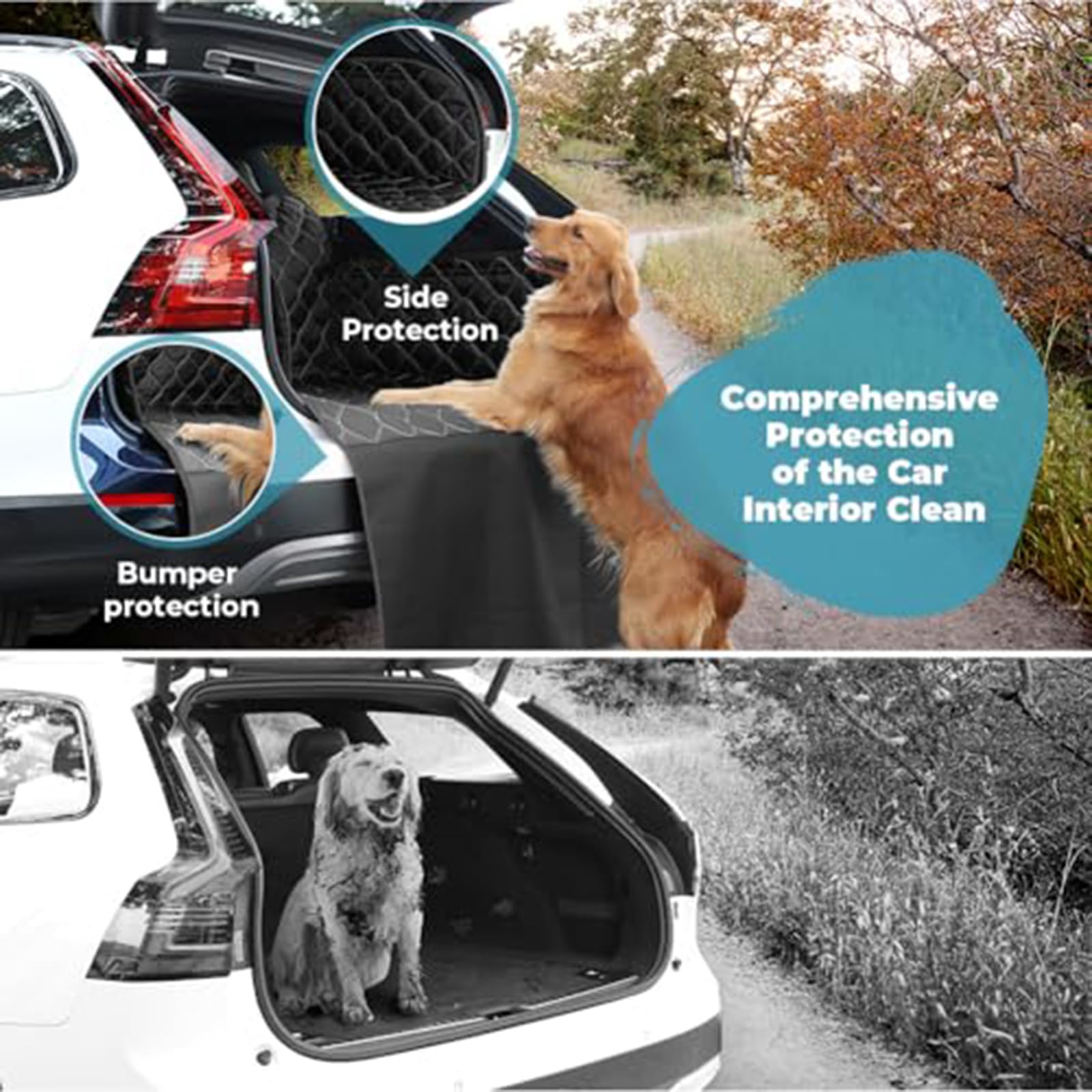 Housse Protection de Coffre de Voiture, pour Ford Transit Custom 2017-2026 Protection Coffre Voiture Imperméable et Résistante pour Chiens