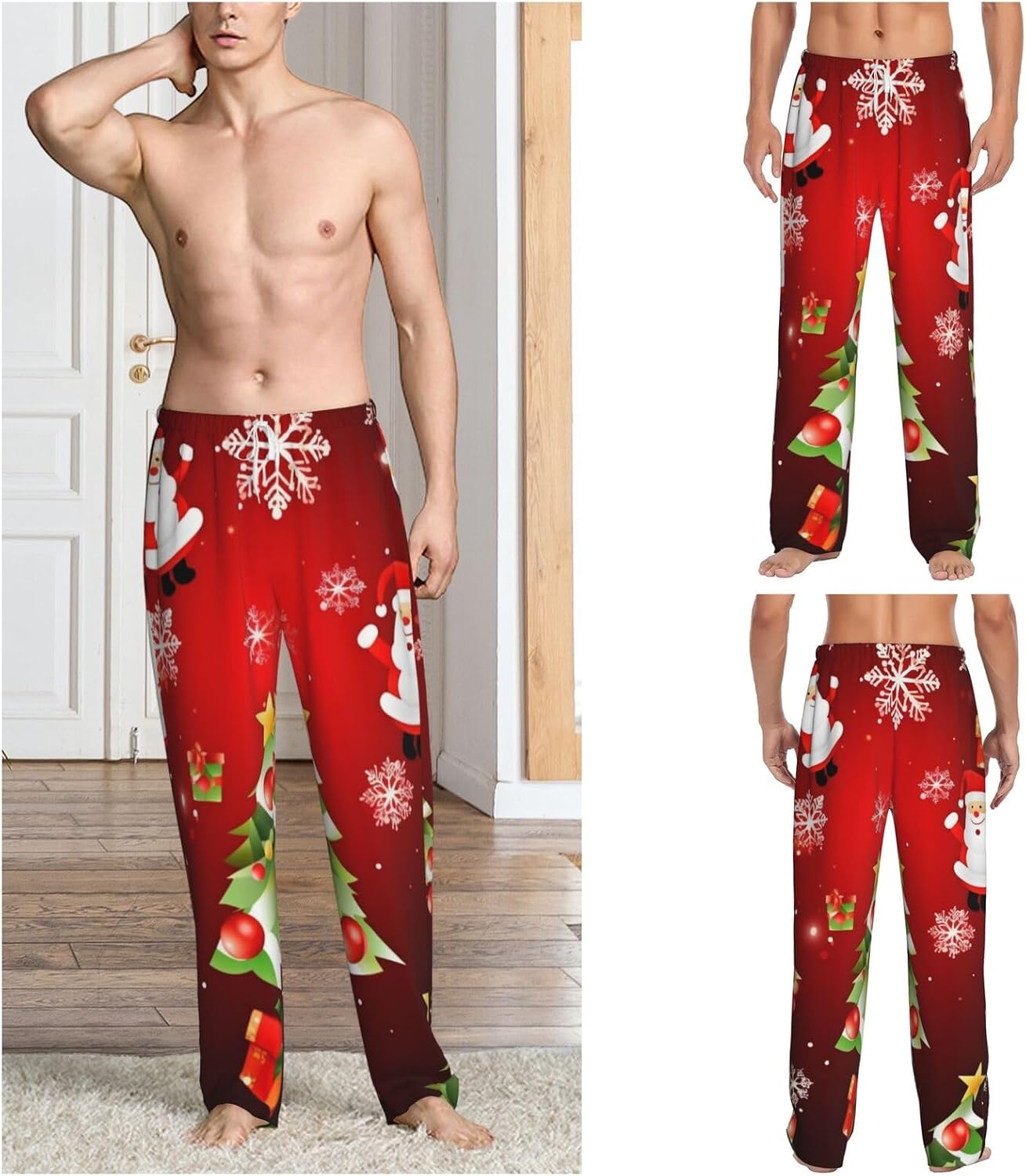 Mens Pajama Pant with Pockets Lounge PJ Bottoms Merry Christmas Sleep Pant for Men Pajama Bottoms