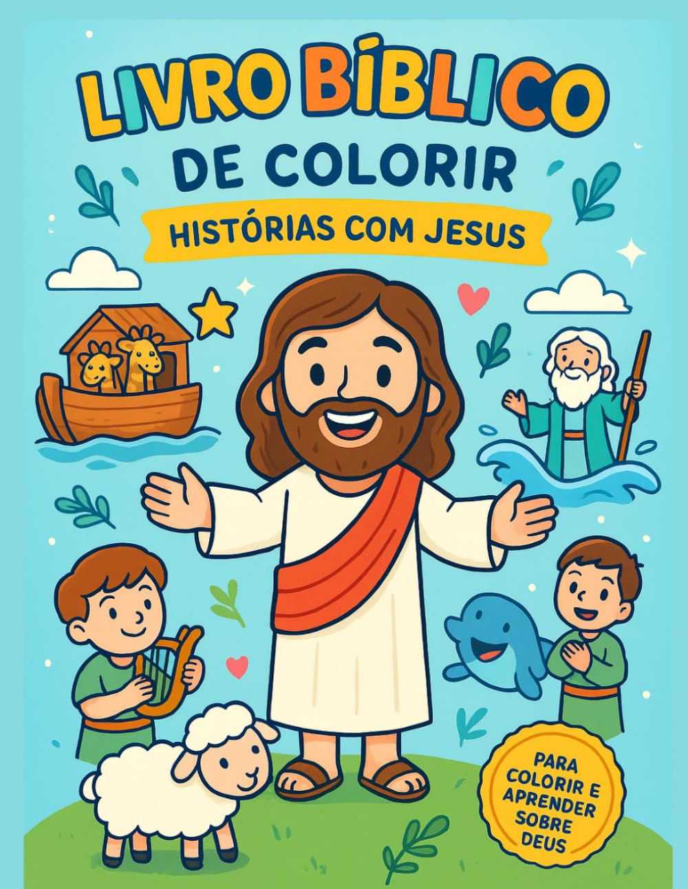 Livro cristão para colorir com 32 desenhos