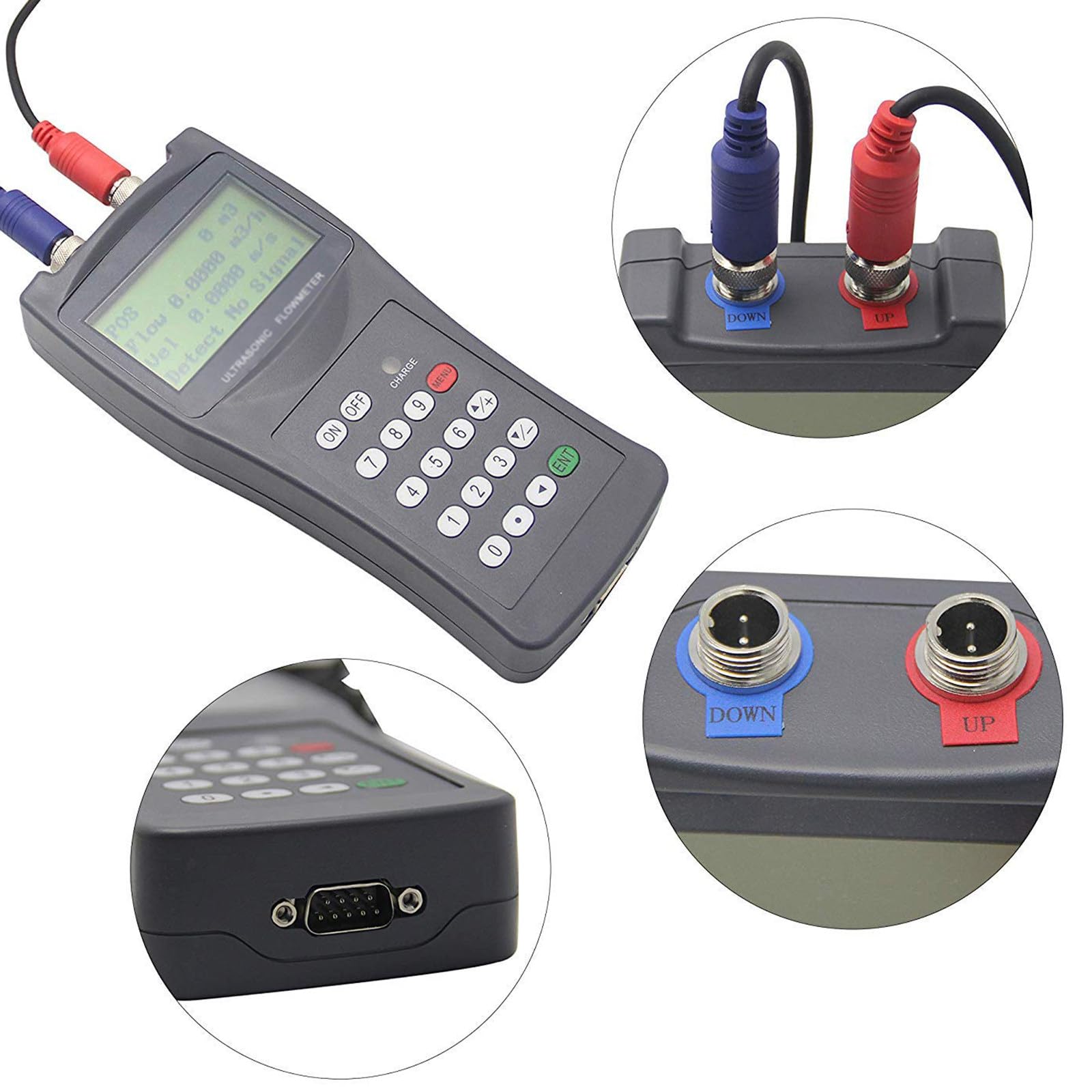 Medidor de flujo ultrasónico de control de flujo de agua líquida con pantalla LCD y transductores de abrazadera para DN15-6000 mm