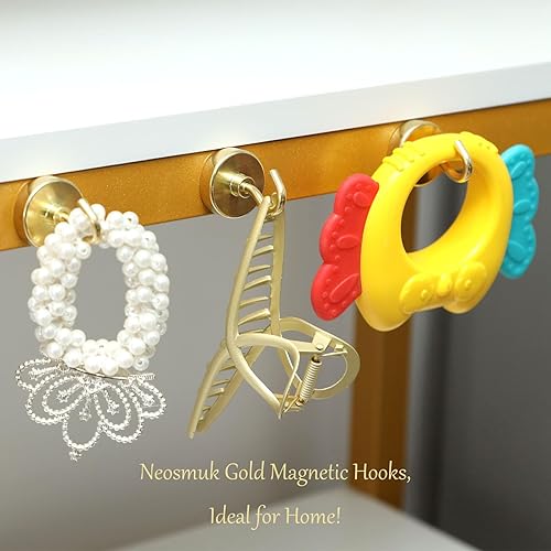 Vista 191 de NEOSMUK - Ganchos magnéticos de alta resistencia con imanes extrafuertes para colgar en refrigerador, crucero, cabinas o parrilla, color blanco