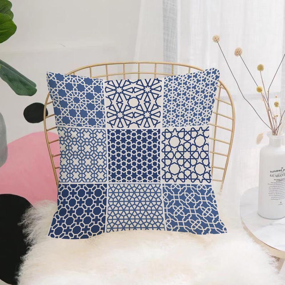 HYOSXW Cushion Cover,Throw Pillow Case Home Decorative for Living Room Bedroom Sofa Chair 16X16 Inch,Ornamental azulejo portugal tiles decor. Bathroom design. Vector seamless patte,Pillowcase 40X40cm