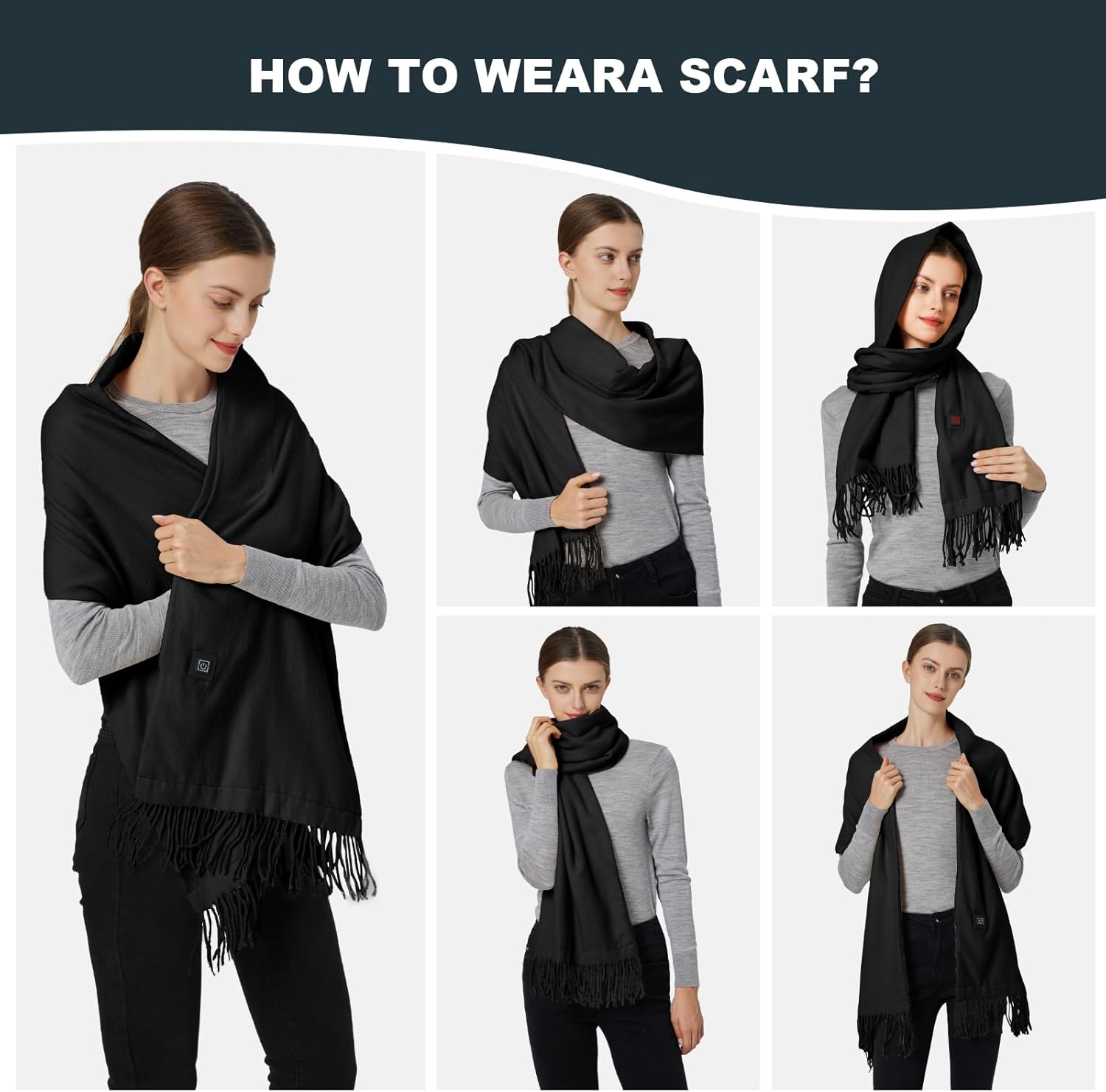 Heated Scarf for Women Men Rechargeable Heated Scarves Blanket with Battery Pack Neck Heat Pad Electric Scarf Heated - Image 6