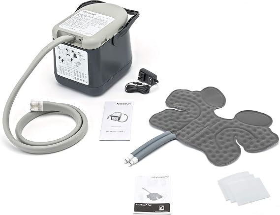 Cold Rush Compact Therapy Ice Machine - Cryotherapy System for Pain Relief & Cold Compression - Post-Surgery & Injury Recovery - with Replacement Cryo Cuff Pads (with Ankle Pad)