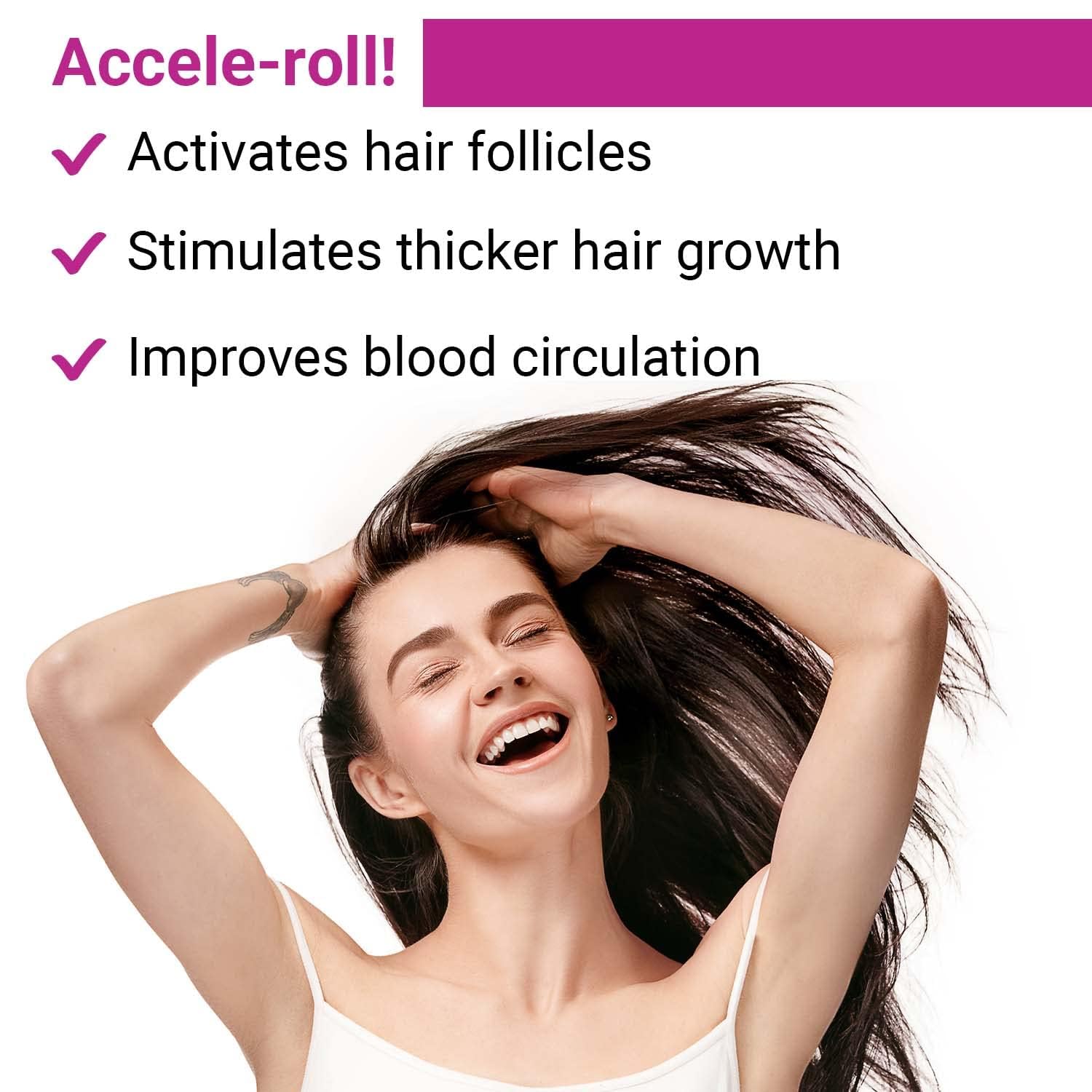 Sotrue Derma Roller do wzrostu włosów 0,5 mm z igłami tytanowymi 540 | Przedłużki do włosów damaged, aktywizujące włosy do włosów i grubych włosów, łatwe w użyciu