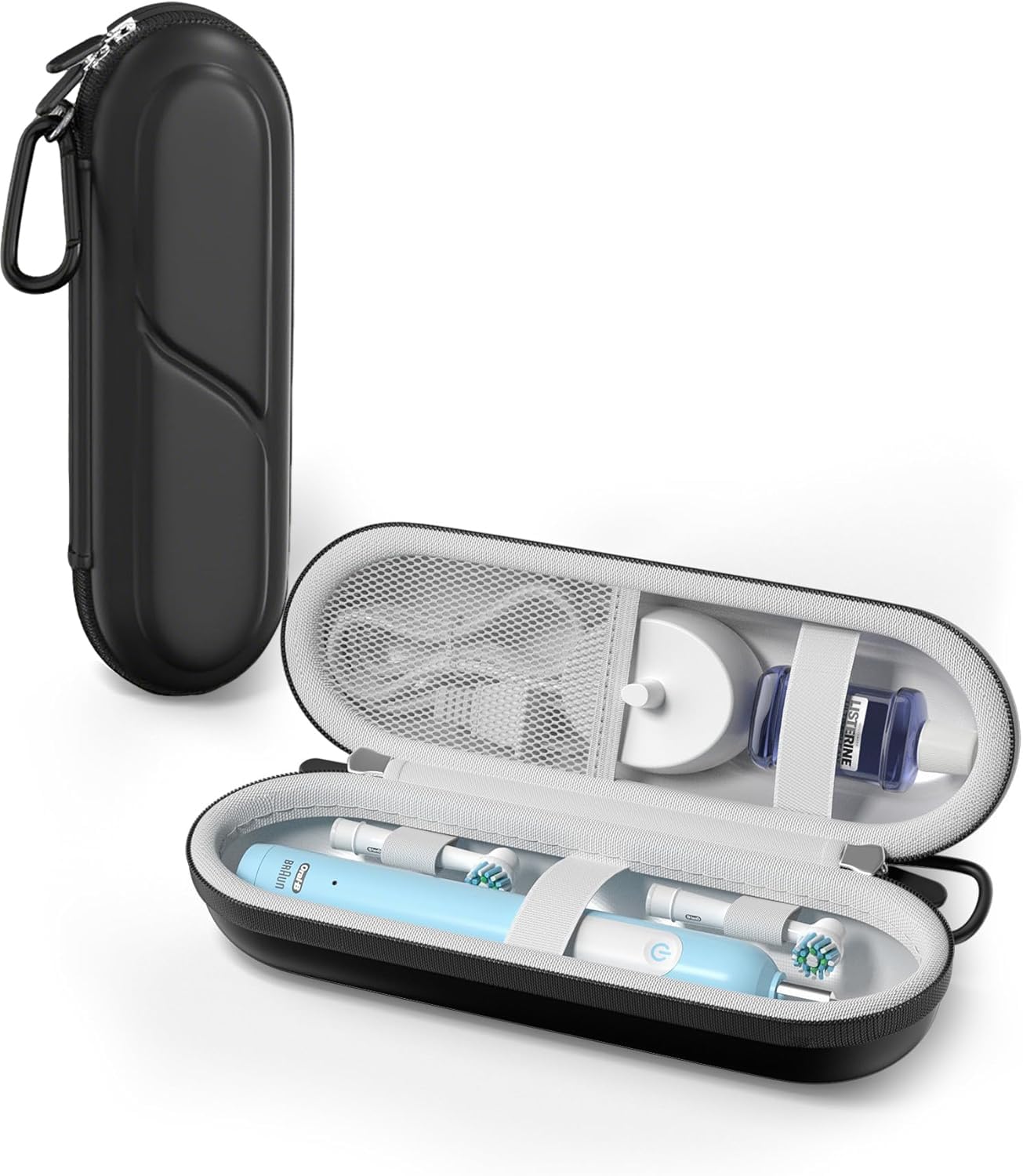 ProCase Toothbrush Travel Case for Oral-B/Oral-B Pro 1000 1500 5000 7000 7500 6000 9600/Philips Sonicare 4100 5100 1100 6100 5300 Oral-B iO Electric Toothbrush Portable Hard Container, Black, 22.5*7.3-image-25