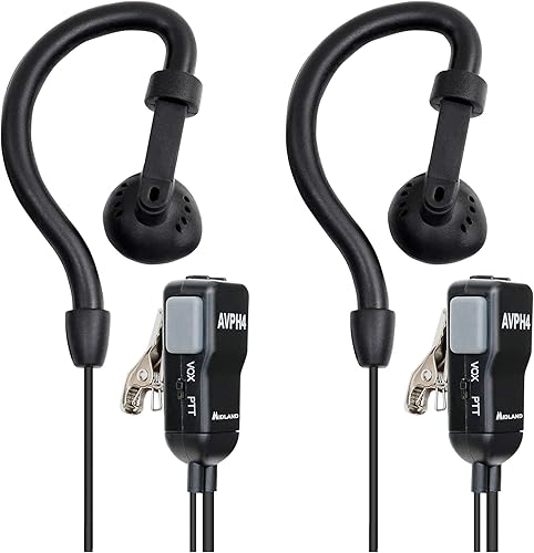 Miniatura 3 de Midland AVPH4 Auriculares con clip de oreja GMRS Radios (paquete de 4)