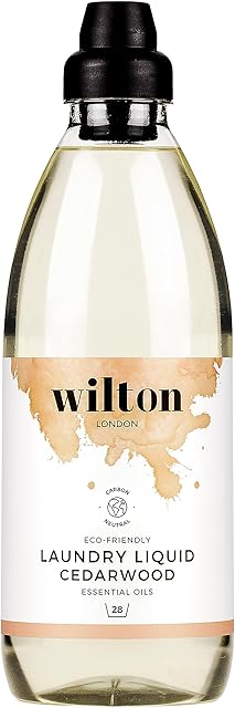 Wilton London Eco Friendly Cedarwood Laundry Liquid 28 Washes - Non-Bio - Plant-based Biodegradable Laundry Detergent - Packed with Essential Oils - Made in UK - 1 Litre