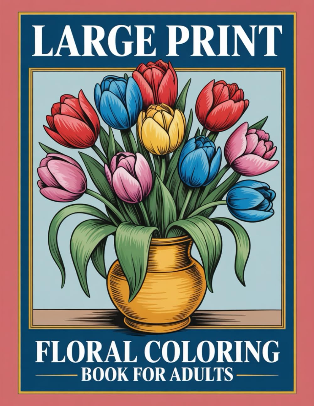 Large Print Floral Coloring Book For Adults: Featuring Simple Exotic Flowers For Relaxation And Anxiety Relief