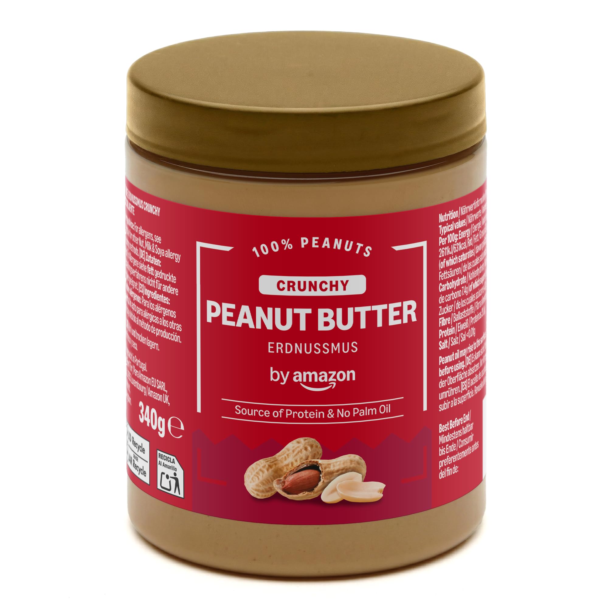 by Amazon Crunchy Peanut Butter, 340g