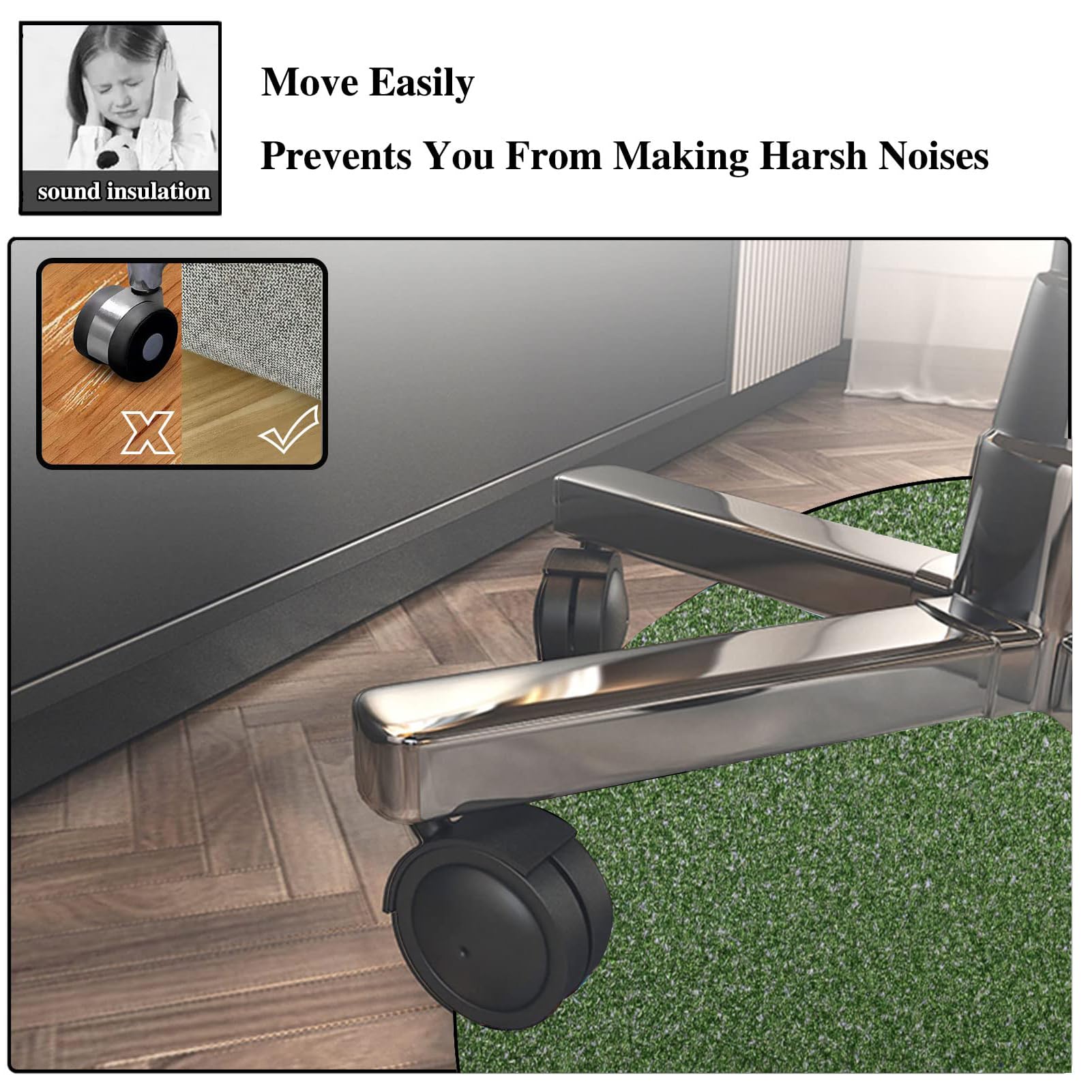 140 cm Redondo Alfombra Silla Gaming, Alfombra Multiusos para el Hogar, Protector Suelo Silla Ruedas, Alfombra de Protección de Suelo, Alfombra de Suelo para Suelos Duros, Laminado