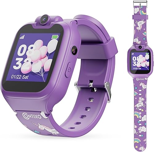 Contixo Reloj inteligente para niños con 14 juegos educativos pantalla táctil HD cámara grabación de video y audio reproductor de música MP3 para