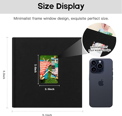 Miniatura 6 de Aevdor Álbum de fotos de 4 x 6 con espacio de escritura con capacidad para 240 fotos de 4 x 6 pulgadas o 120 fotos de 5 x 7 pulgadas, cubierta de