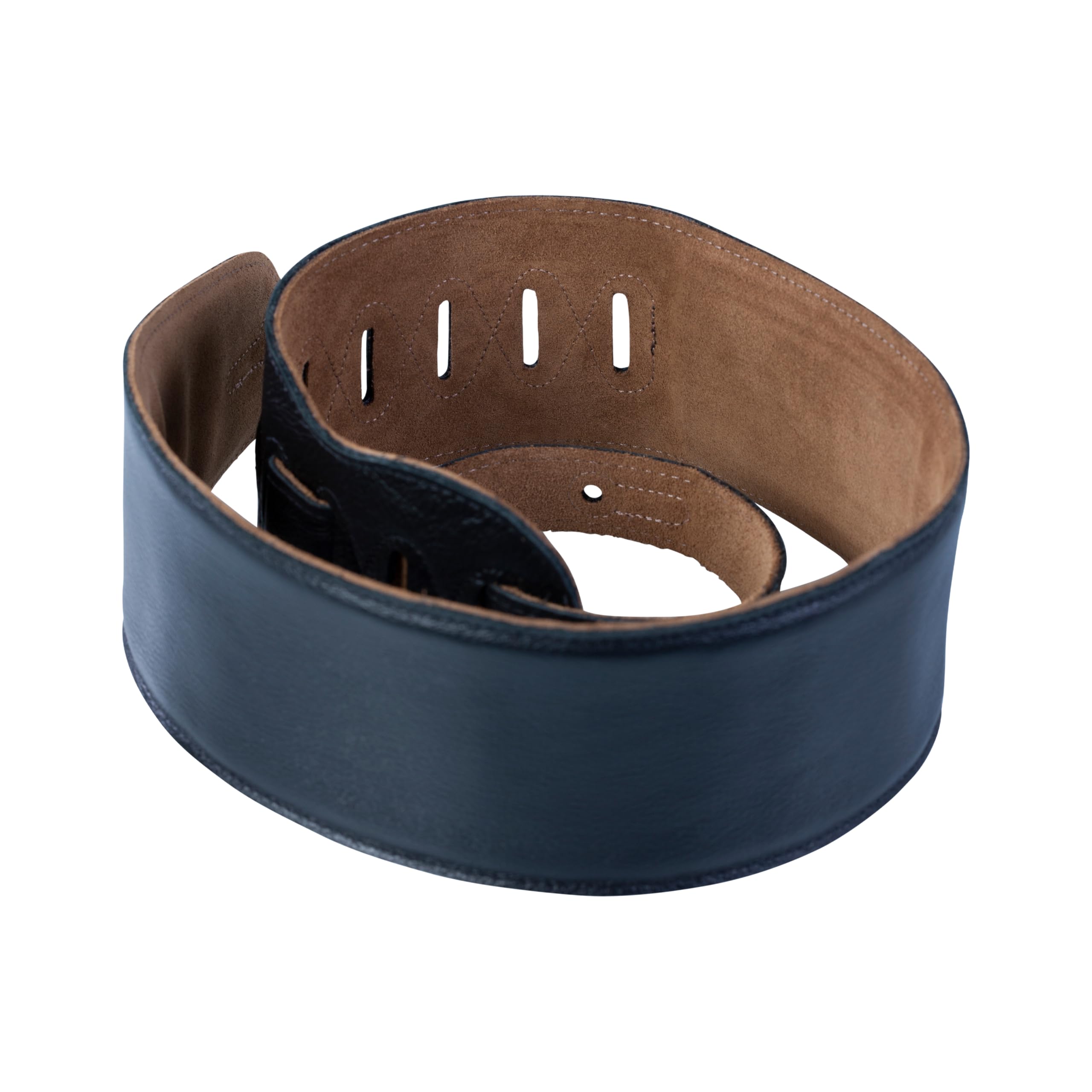 Levy's Leathers M4gf-blk 3-1/5.1 cm skórzany pasek do gitary basowej z wyściółką piankową i zamszowym spodem - czarny
