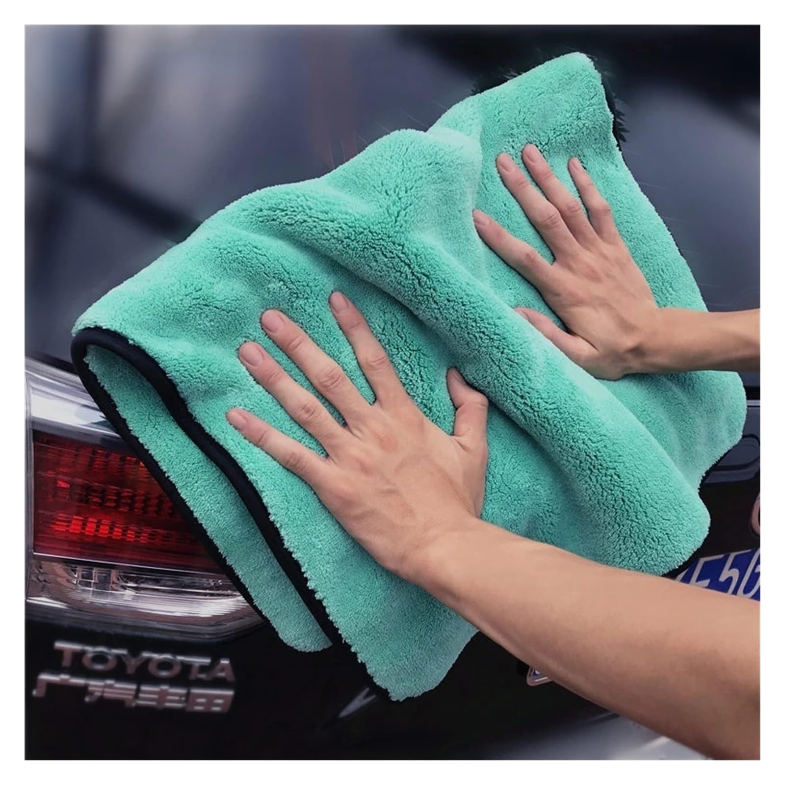 AGAATI 40 x 40 cm Mikrofaser-Handtuch für Autowäsche, saugfähig, Auto-Reinigungstuch, Autopflege, Trockentücher, Pflege, Reinigung, Poliertücher, mehrfach verwendbar (1200 g/m², 40 x 40 cm)