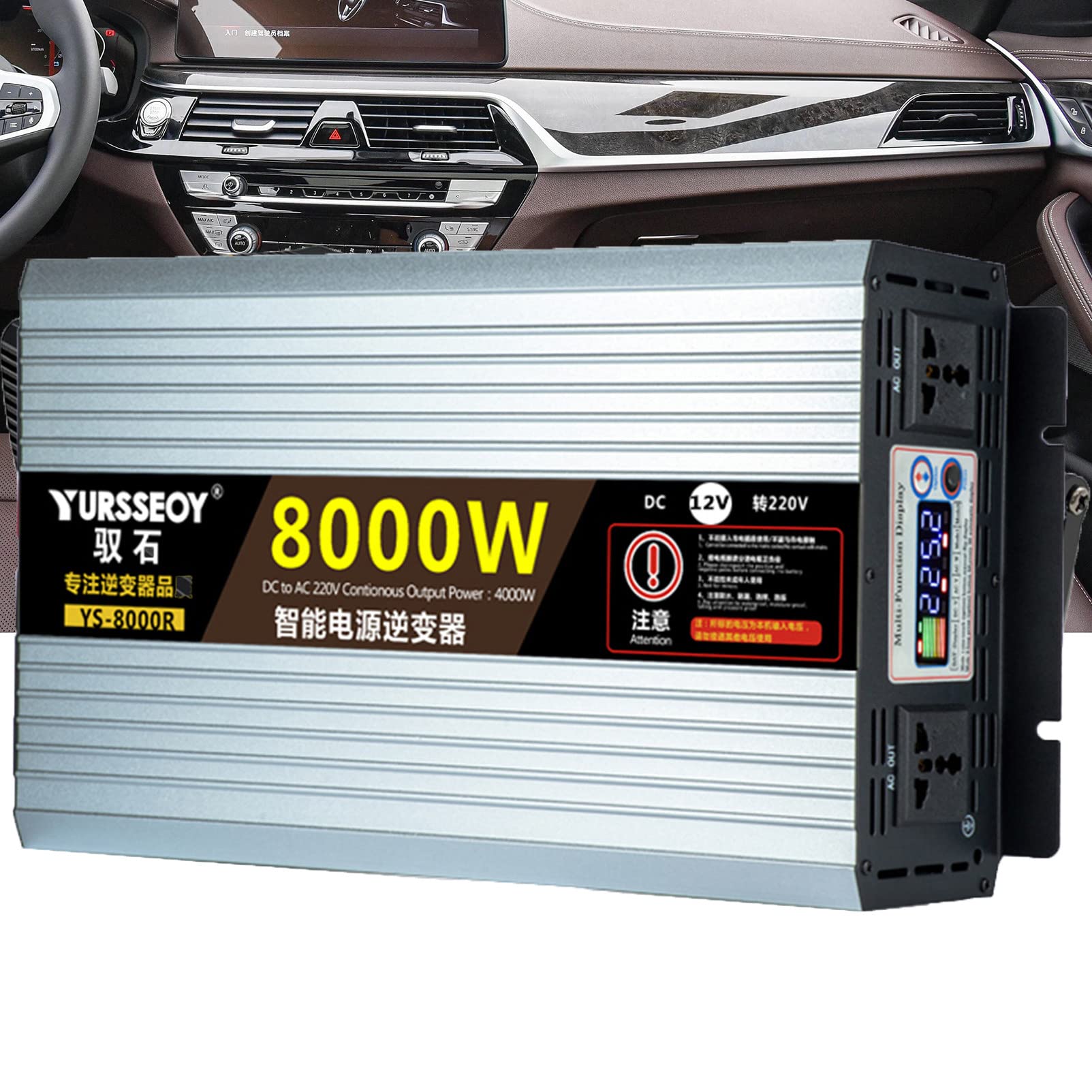 Inversor 12V 24V 48V 60V 220V 8000w Conversor Energia 12V 220V, DC AC Power Inverter para Acampar, Coche,24V