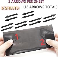 Vista 3 de Calcomanías de 8 x 2 pulgadas para letreros de flecha negra, paquete de 12 calcomanías autoadhesivas de PVC impermeables extraíbles, letreros