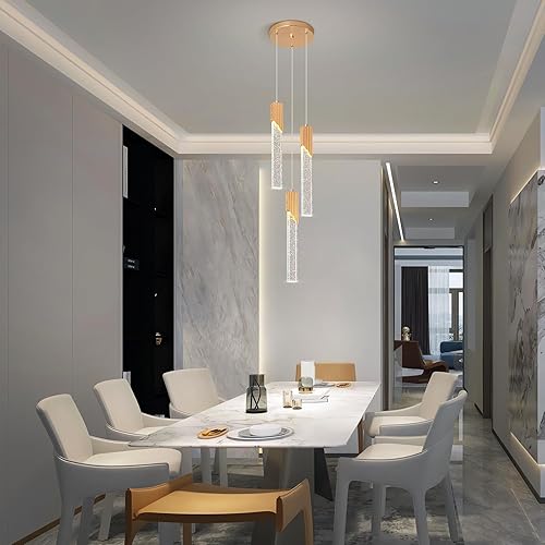 Miniatura 10 de Lámparas de techo LED de cocina, lámpara colgante de cristal para cocina, isla, dormitorio, comedor (paquete de 2)