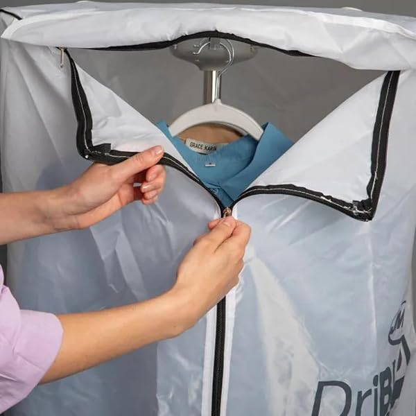 JML DriBUDDI Compact Electric Clothes Dryer - Heated Clothes Airer with Cover for Laundry Drying, Portable Rack Holds 10Kg of Clothing - Saves Ironing Packs Away Easily, For Line Dried Clothes Indoors - 5