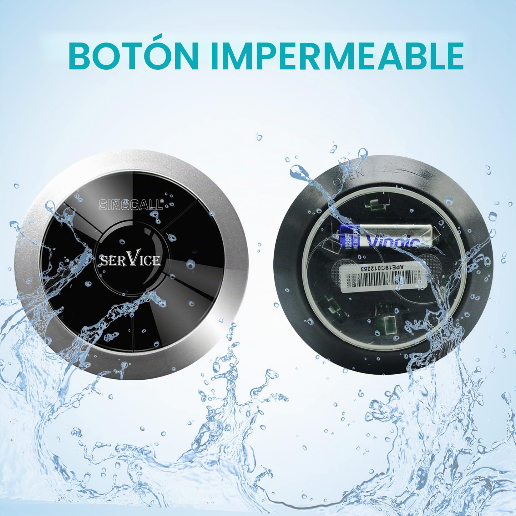 SINGCALL System de Llamada Inalámbrico de Servicios para Restaurantes | Hoteles/Asilo de Ancianos/Hospitales Resistente al Agua en Integral 1 Receptor de Pantalla 10 Botones de Llamada Inalámbricos