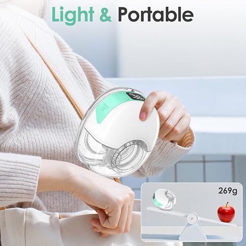 HyAdierTech Tire Lait Main Libre Portatif, Tire-Lait Électrique Sans Fil, Extracteur de Lait Rechargeable pour l'allaitement, 4 Modes et 12 Niveaux, Affichage LED, Sans BPA, Silencieux (vert) - 6