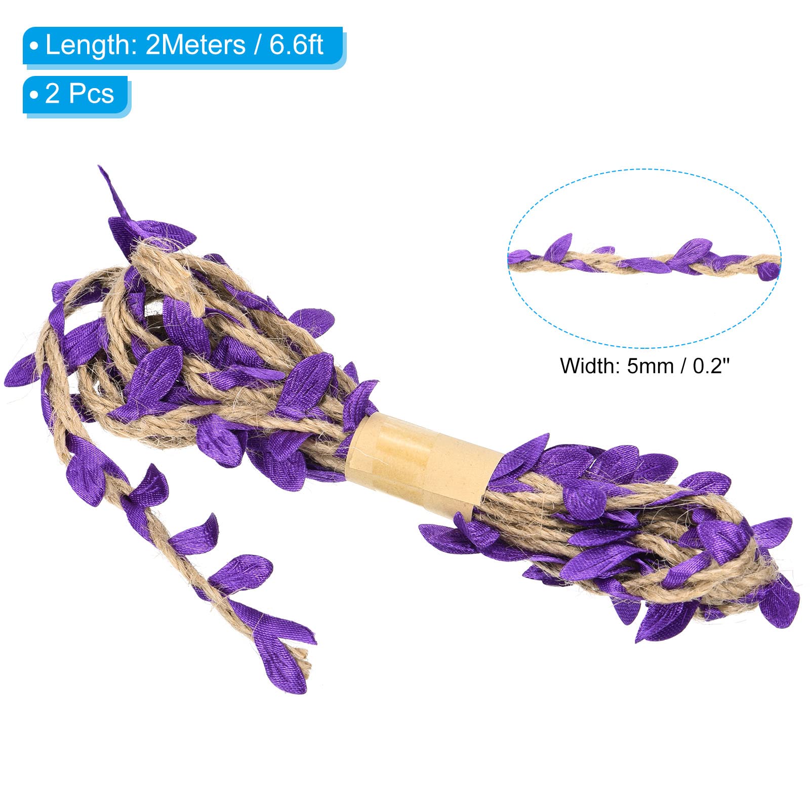PATIKIL 6.6ft 5mm Burlap Leaf Ribbon - Image 2