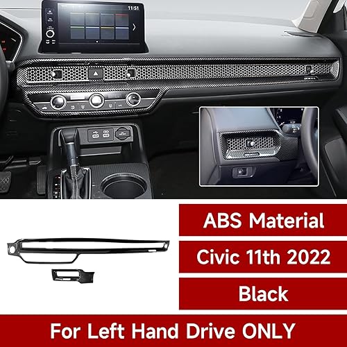 Miniatura 136 de Car Central Armrest Box Cover Decals for 2022 2023 2024 2025 Honda Civic 11th Gen Accessories ABS Carbon Fiber Interior Stickers