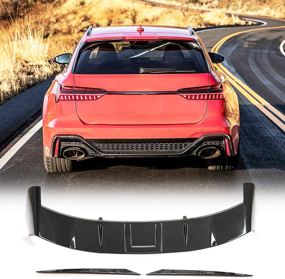Dry Carbon Fiber Rear Trunk Spoiler for 2019-2023 Audi RS6 Avant Base Wagon 4-Door Rear Spoiler Wing Lip Factory Outlet