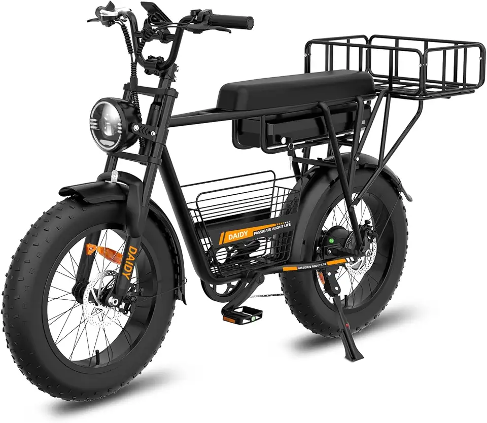 BEMMY Bicicleta Elétrica para Adultos, Pneu Largo de 20” x 4”, 1000W e 90NM, Bicicleta Elétrica de Motocicleta de 7 Velocidades, Bateria de 48V, até 50 Km/h. A única Loja Autorizada "Bemmy-BR"