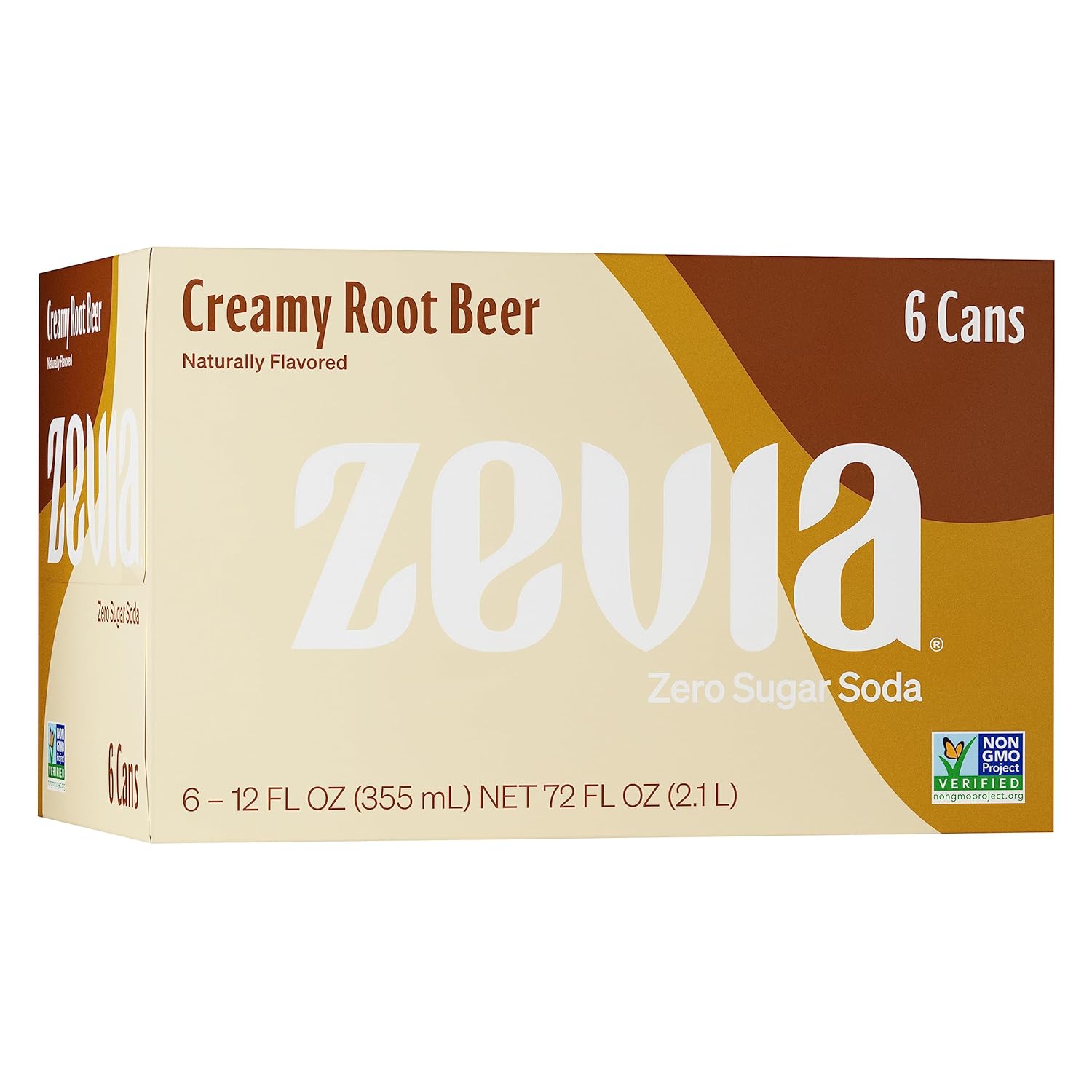 Zevia Zero Calorie Soda, Creamy Root Beer, 12 Ounce Cans