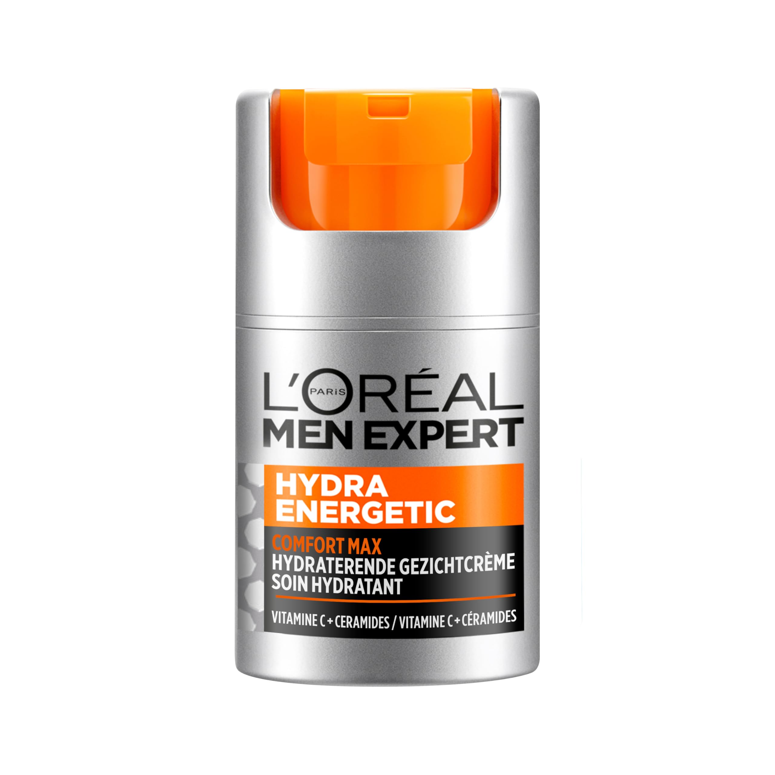 L’Oréal Paris Men Expert L'Oréal Hydra Energetic Comfort Max - 50ml - Gezichtscrème voor droge huid - Speciaal voor mannen tussen de 20 en 40 jaar die last hebben van een droge en vermoeide huid